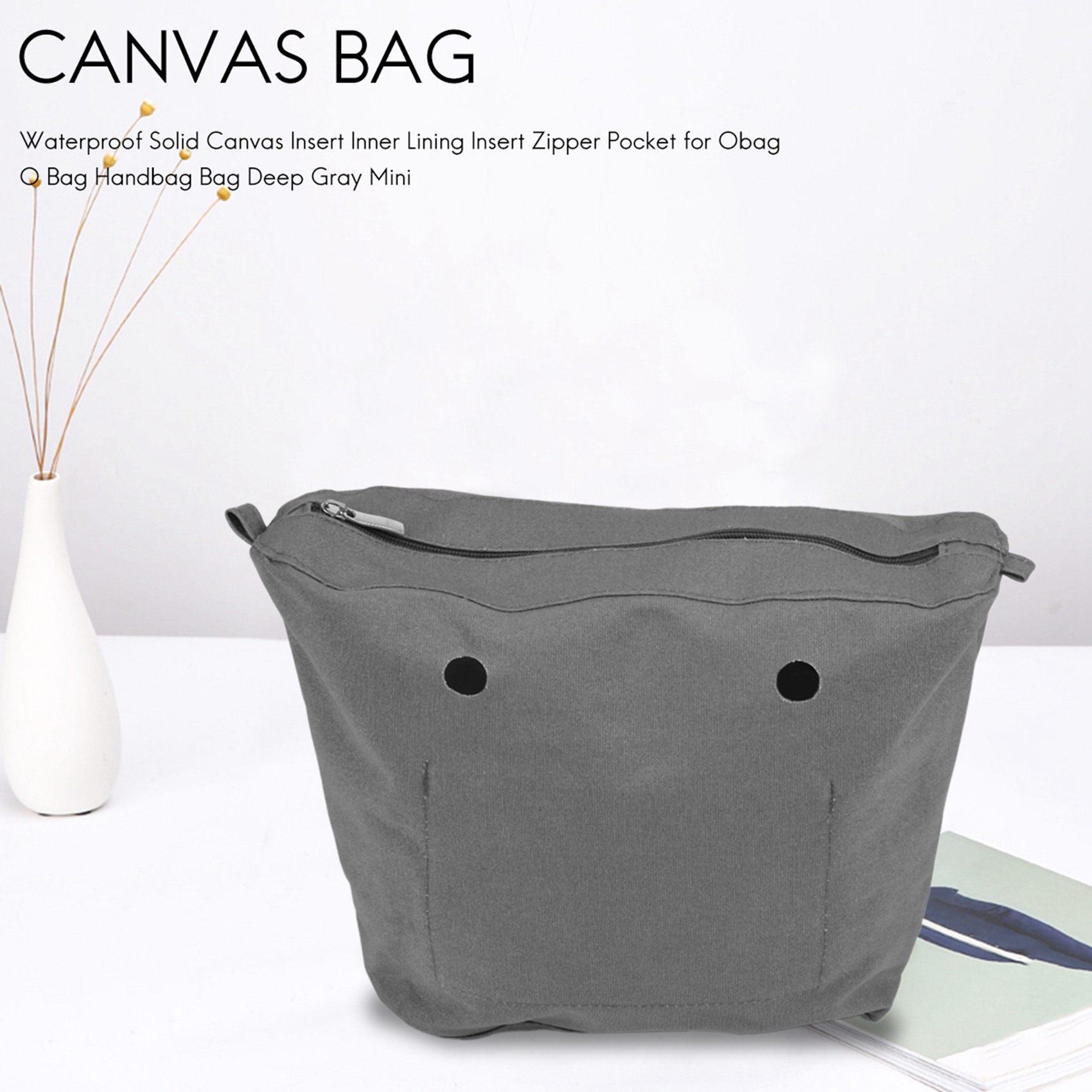 Handbags - ABQR Водонепроницаемая однотонная холщовая вставка Внутренняя