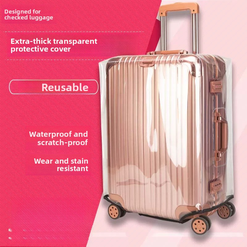 Luggage Protective Cover Transparent - Утолщённый защитный чехол для багажа, прозрачный,