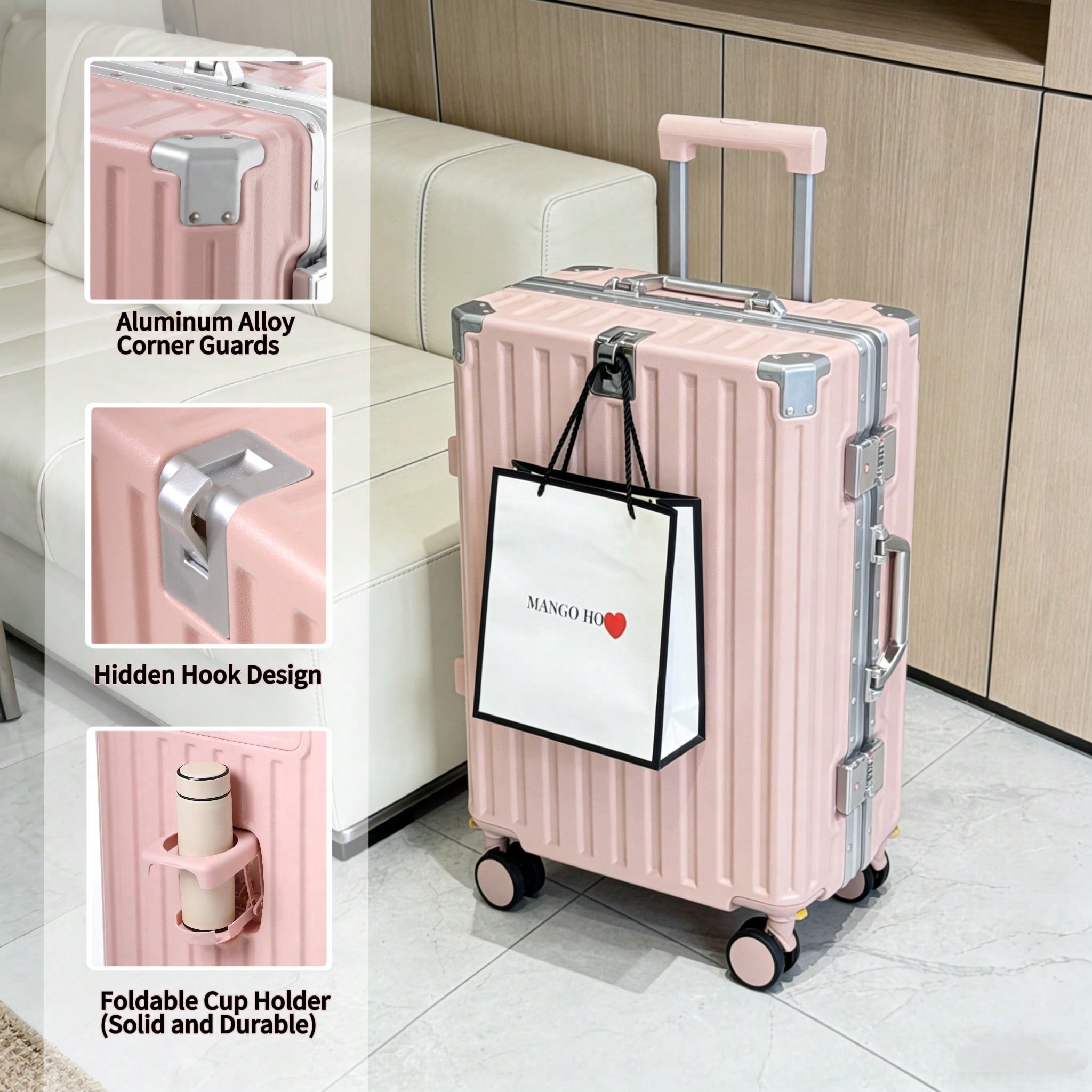 20-дюймовый ручной чемодан, од – обзор и цена Aluminum Frame Carry On Luggage