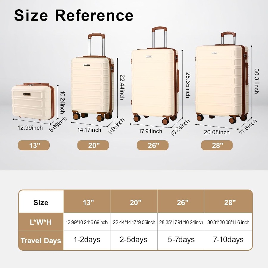 Набор из 4 чемоданов, расширяе – обзор и цена Expandable Hard Shell Luggage Set