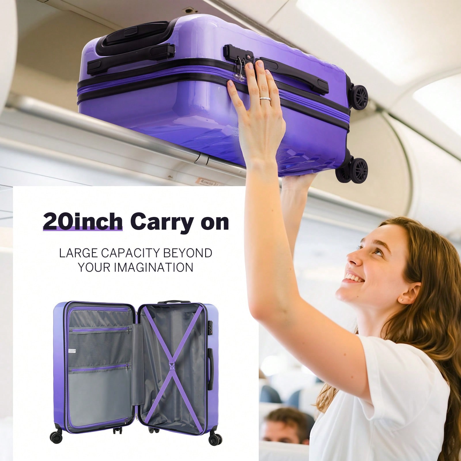 Набор жестких чемоданов для же – обзор и цена Spinner Wheel Rolling Suitcase 20 Inch
