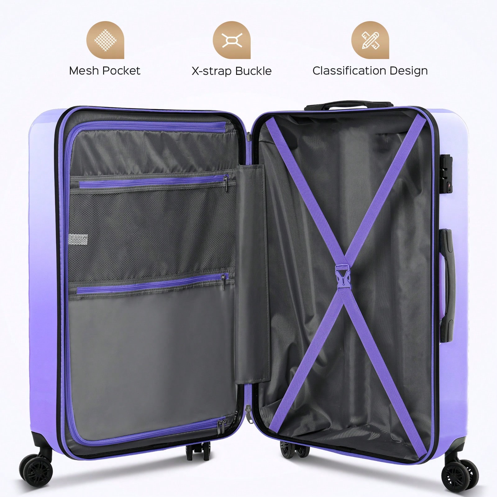 Набор жестких чемоданов для же – обзор и цена Spinner Wheel Rolling Suitcase 20 Inch