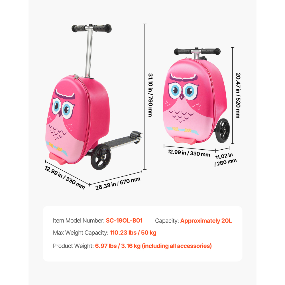 20-дюймовый детский самокат-че – обзор и цена Kids Ride On Suitcase Scooter