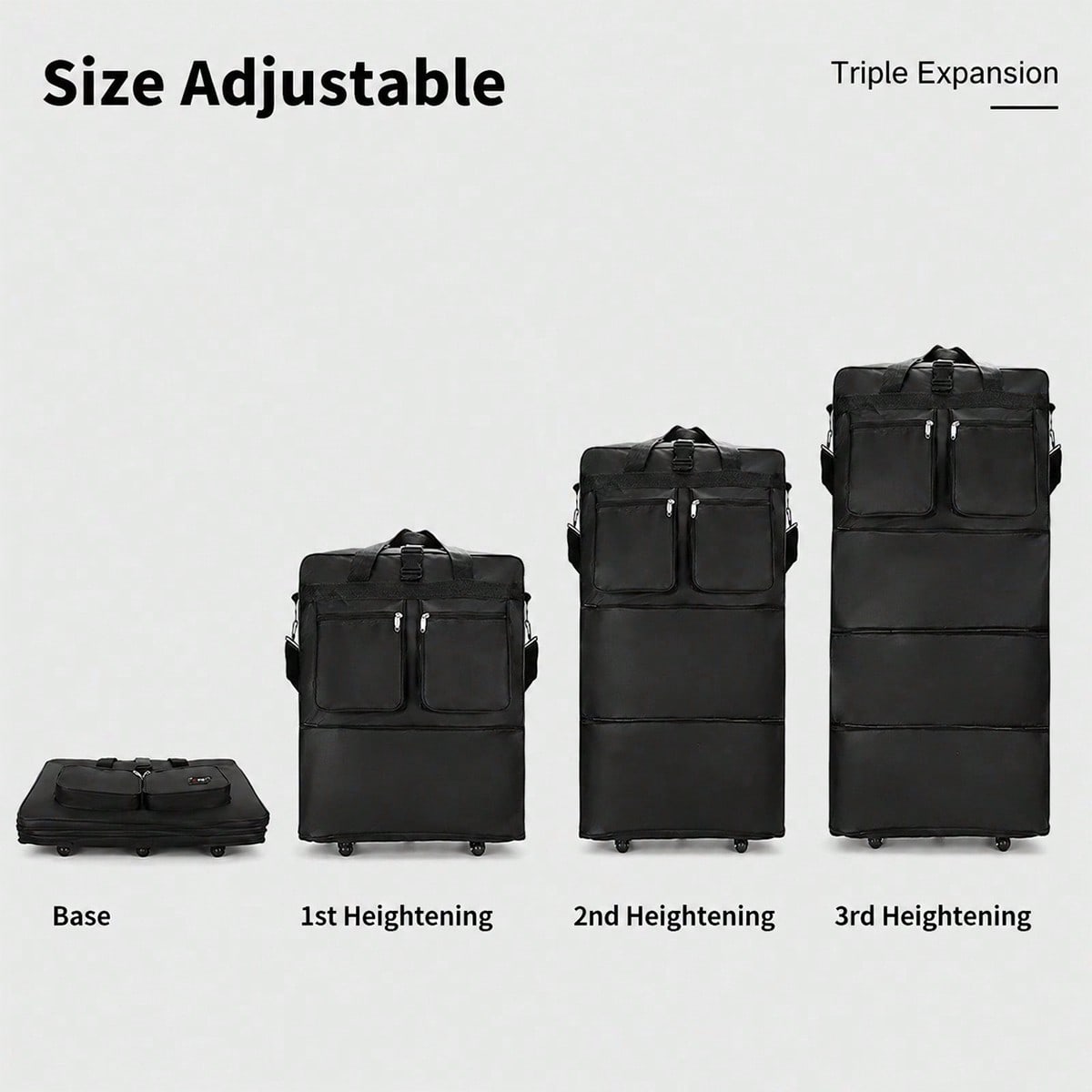 Черная дорожная сумка на колес – обзор и цена Foldable Rolling Luggage Bag